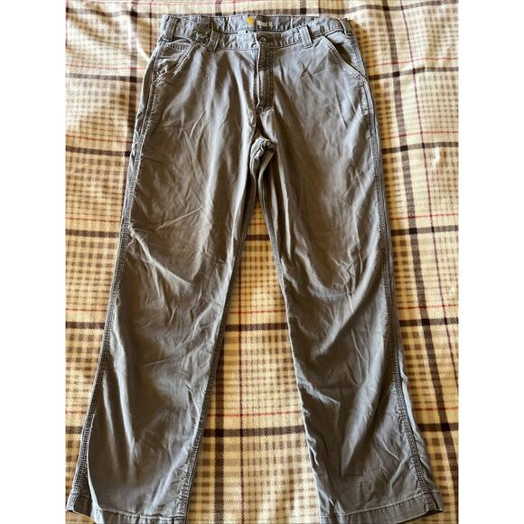 Carhartt Men’s Pants 36x31 Gray Relaxed Fit Canvas Utility Workwear Pant Outdoor - Picture 2 of 13